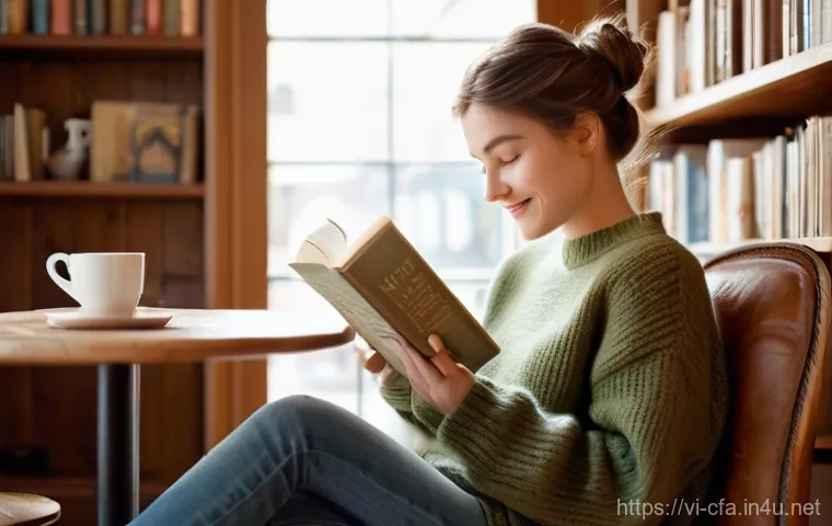 금융투자분석사로서의 업계 동향 파악 - **Prompt 1: Cozy Cafe Reading**
A young woman, approximately 25 years old, with warm brown hair ...