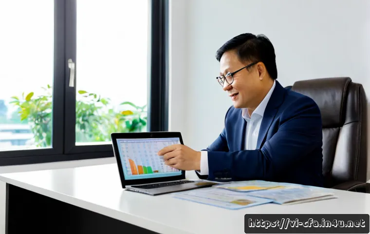 금융투자분석사와 클라이언트 성공 사례 - Photorealistic Vietnamese financial investment analyst in professional business attire meeting a sat...